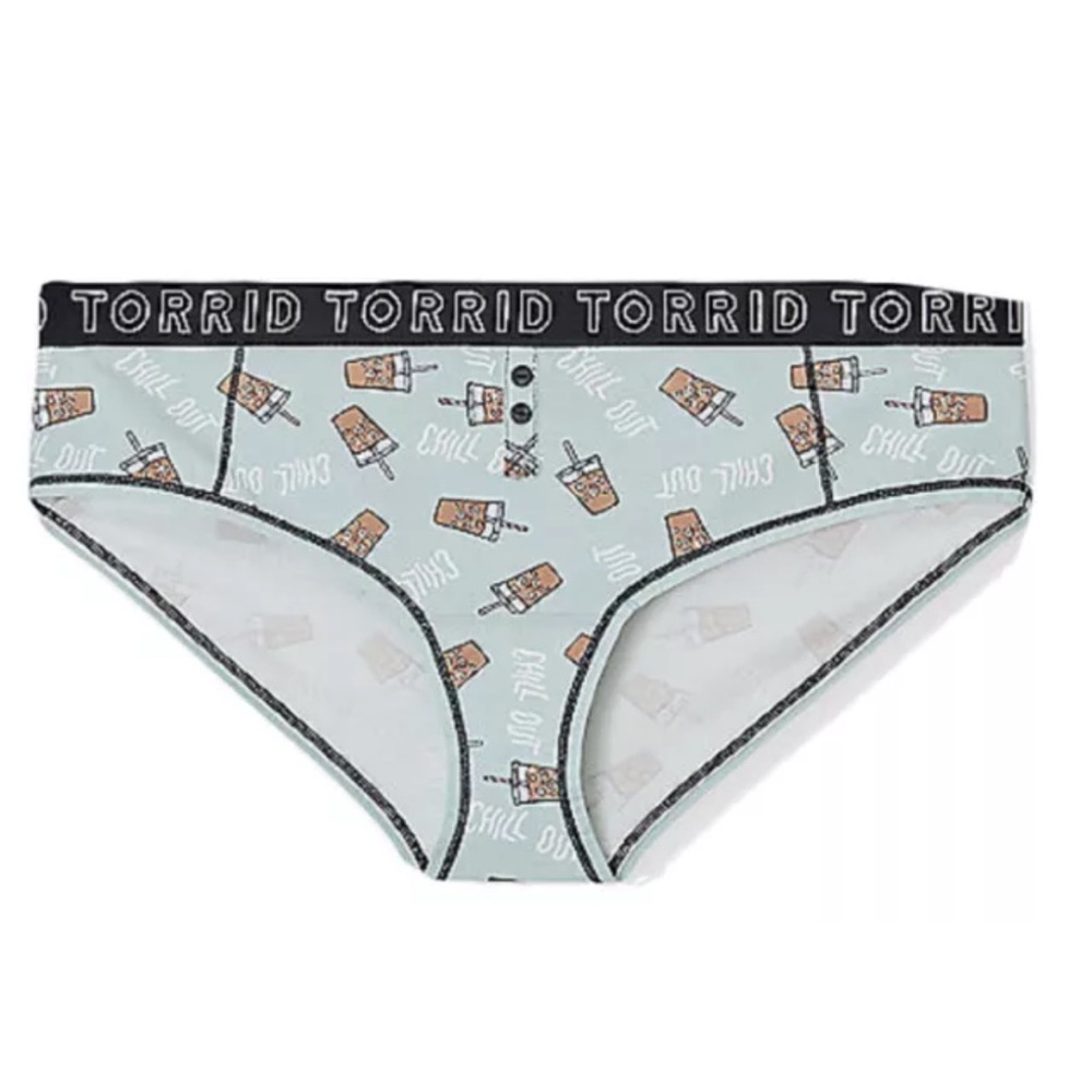 Torrid Mint Blue ☕️Coffee Panties Cotton Plus Sz 1 Fun Hot Sexy Retro!